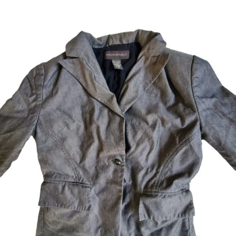 Banana Republic Gray 1 Button Blazer Jacket Size 10